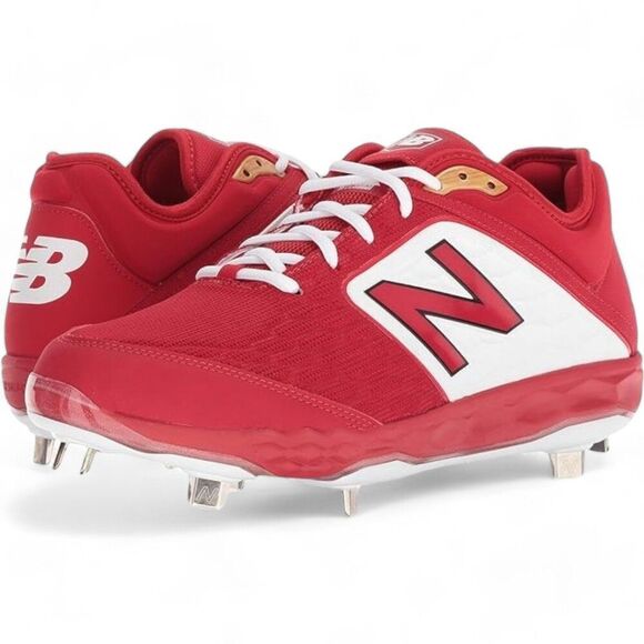 New Balance Men\'s Size 17 W 2E Red White 3000 V4 Metal Baseball Cleat Shoes main image 12
